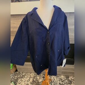 Peter Nygard Deep New Womens Size 20W Blue Blazer